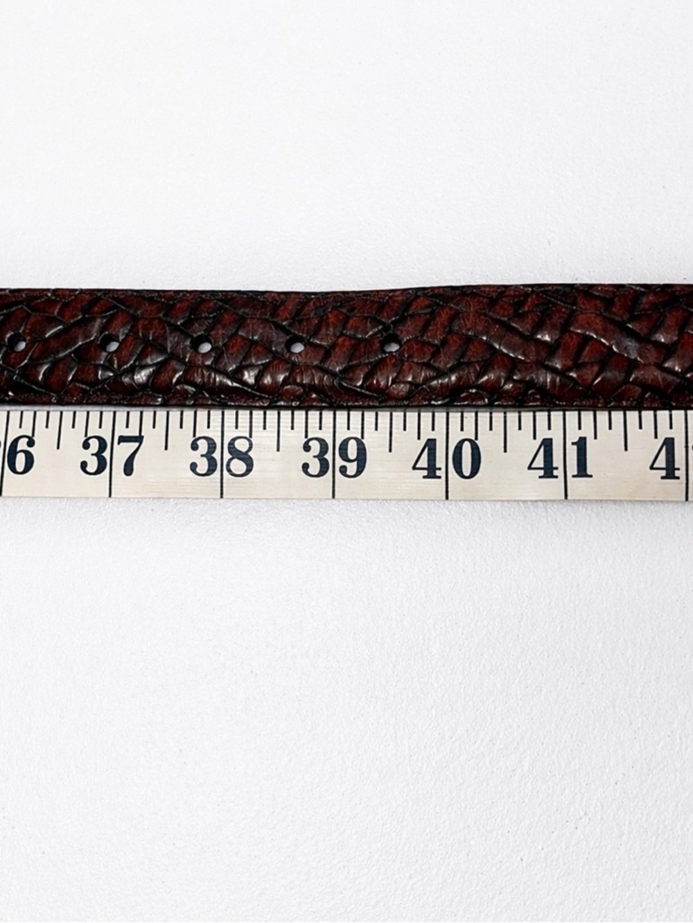 Torino Mens Embossed Italian Kipskin Brown Belt Size 38 - Picture 5 of 5